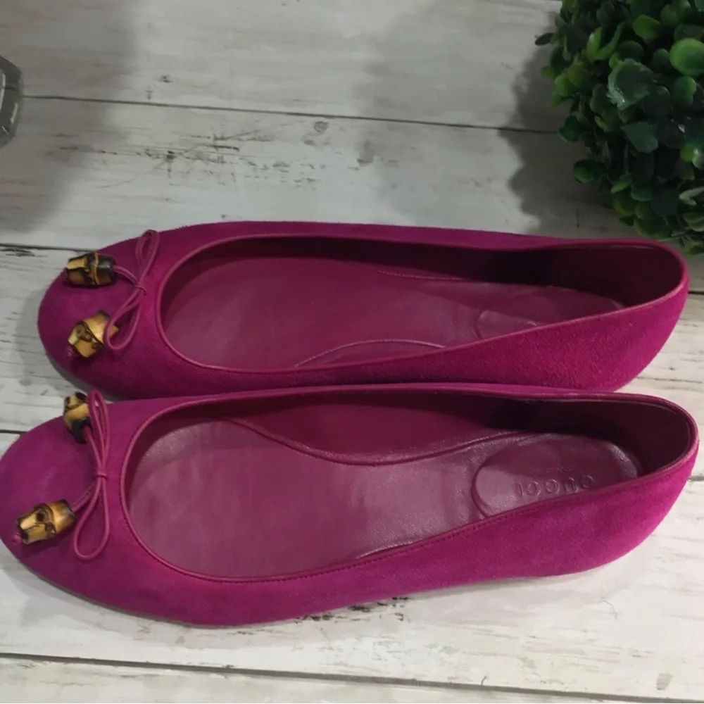 Gucci Suede Pretty Pink Flats size 39 - Picture 2 of 6